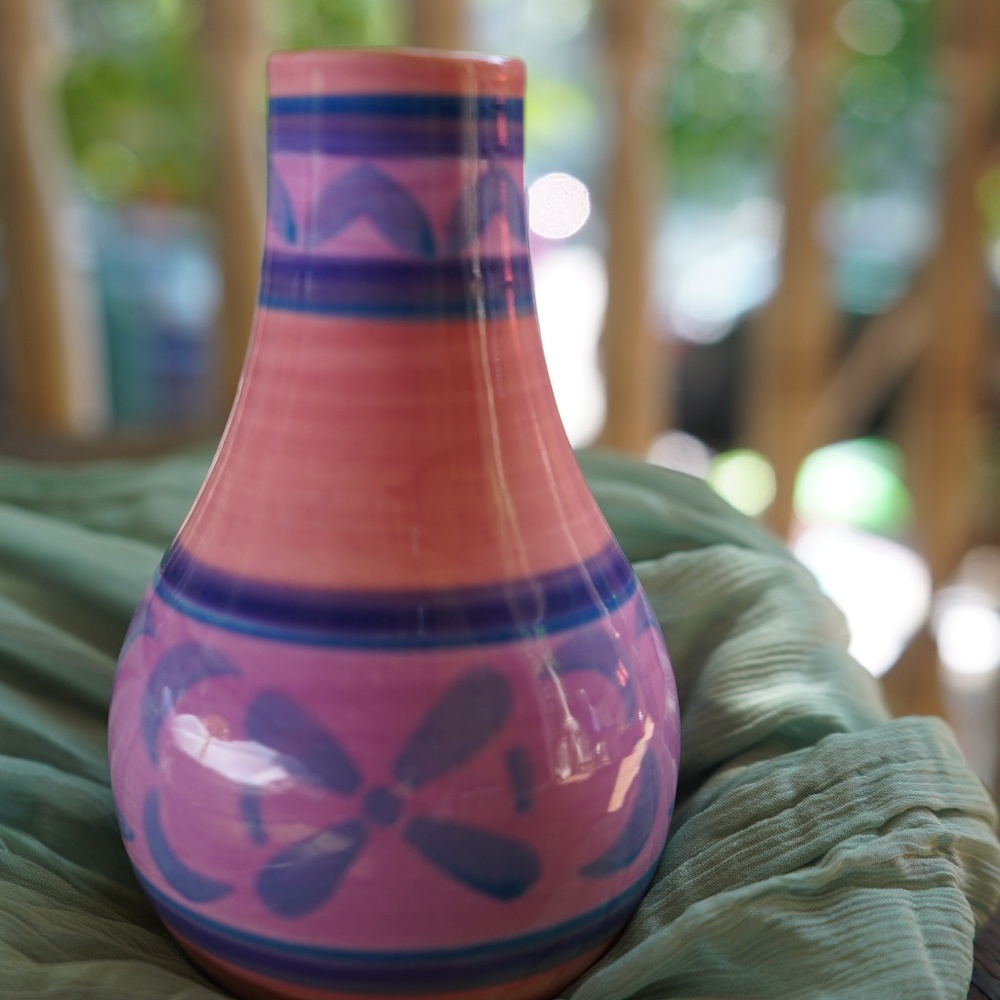 2 Purple single flower Mini Vases